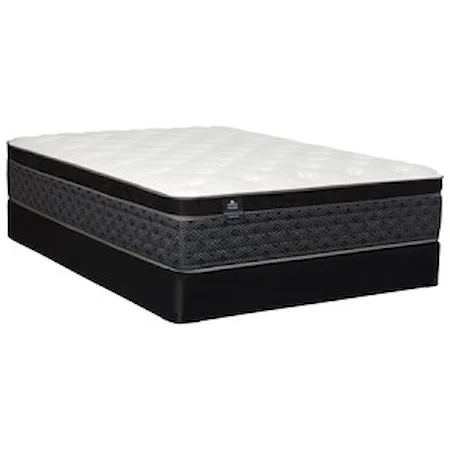 Queen 15 1/2" Plush Euro Top Pocketed Coil Mattress and Solid Wood Framed Foundation